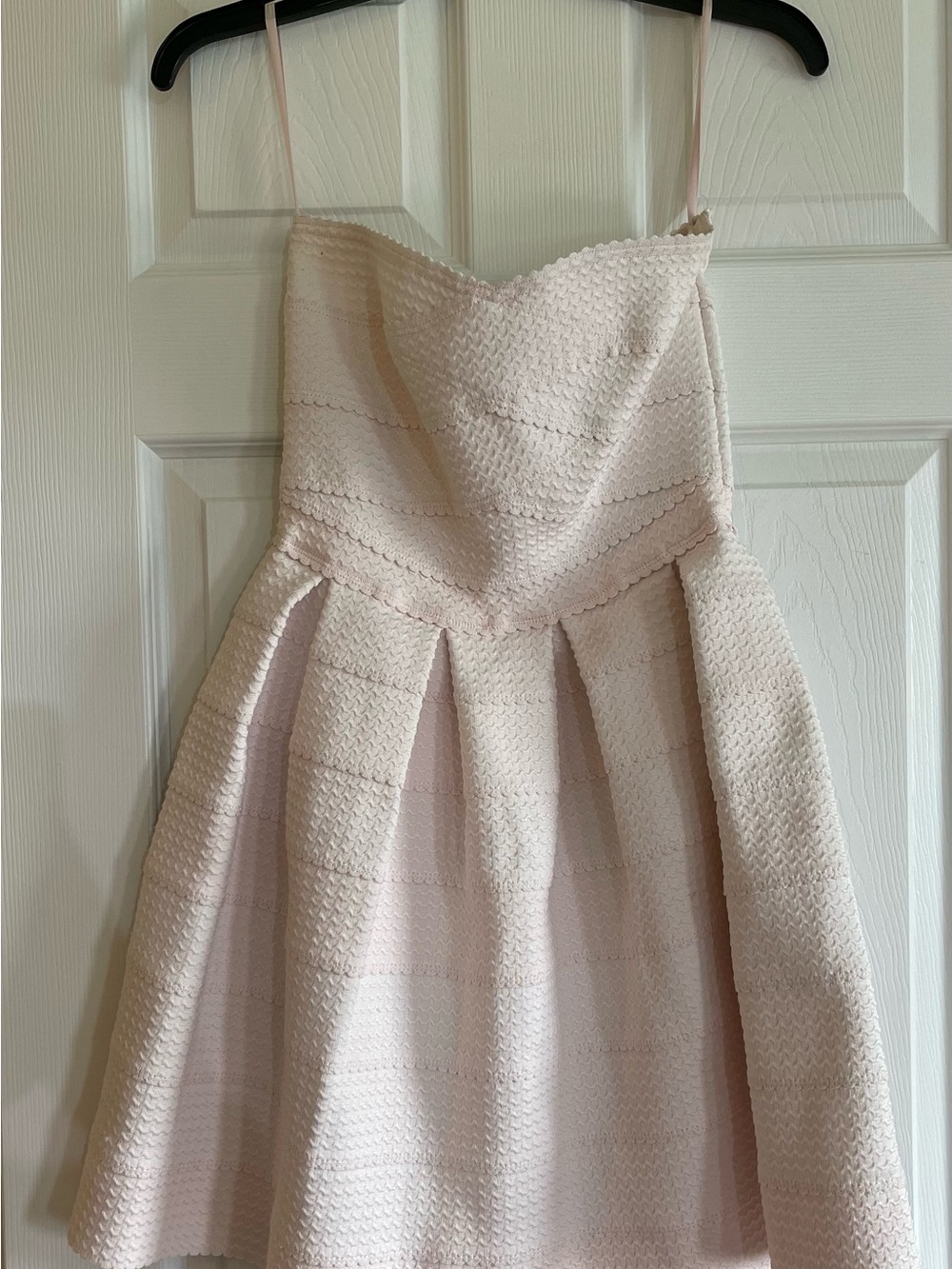 Jun & Ivy Strapless Blush Pink Textured Dress